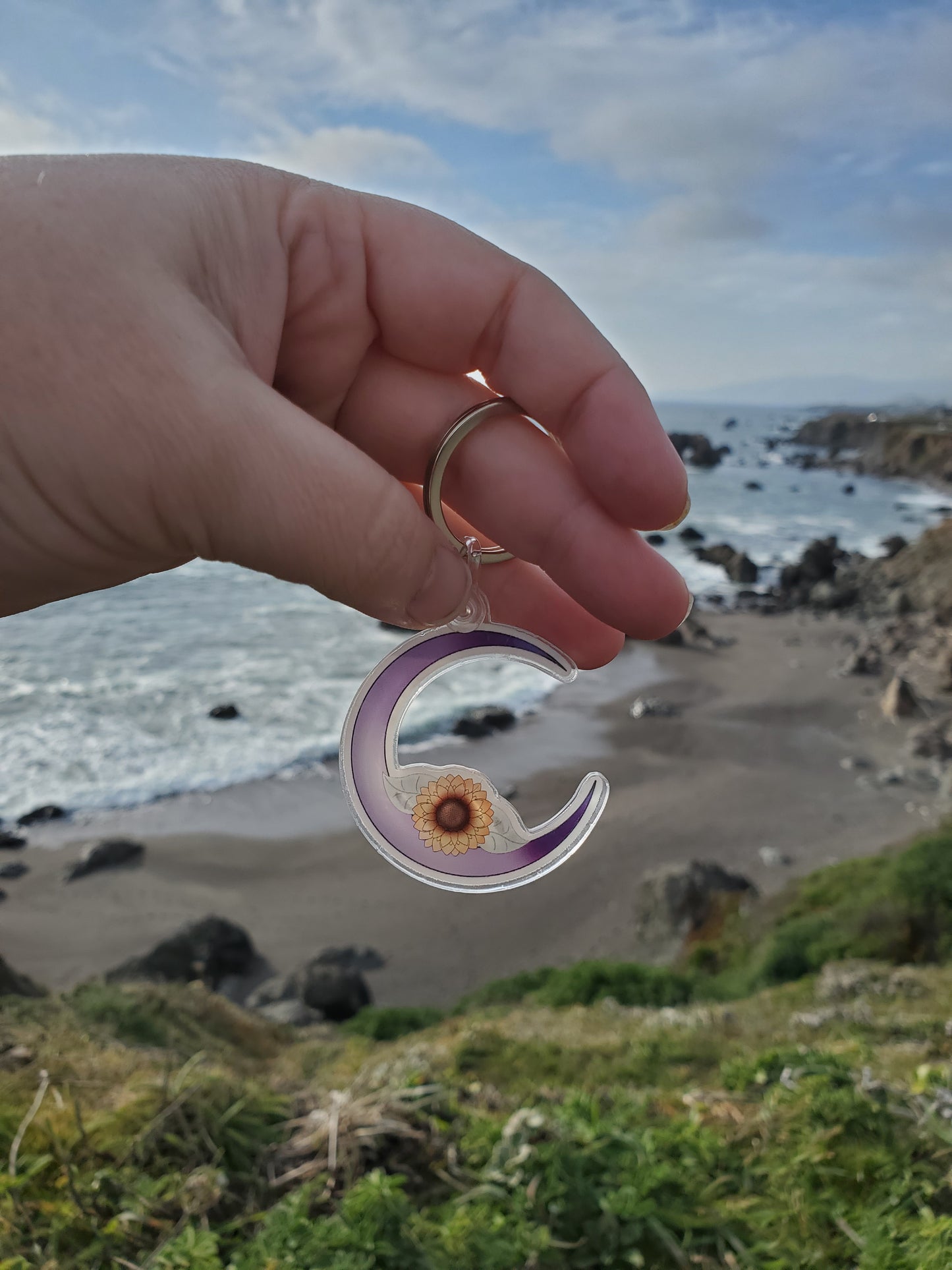 Sunflower Moon Acrylic Keychain