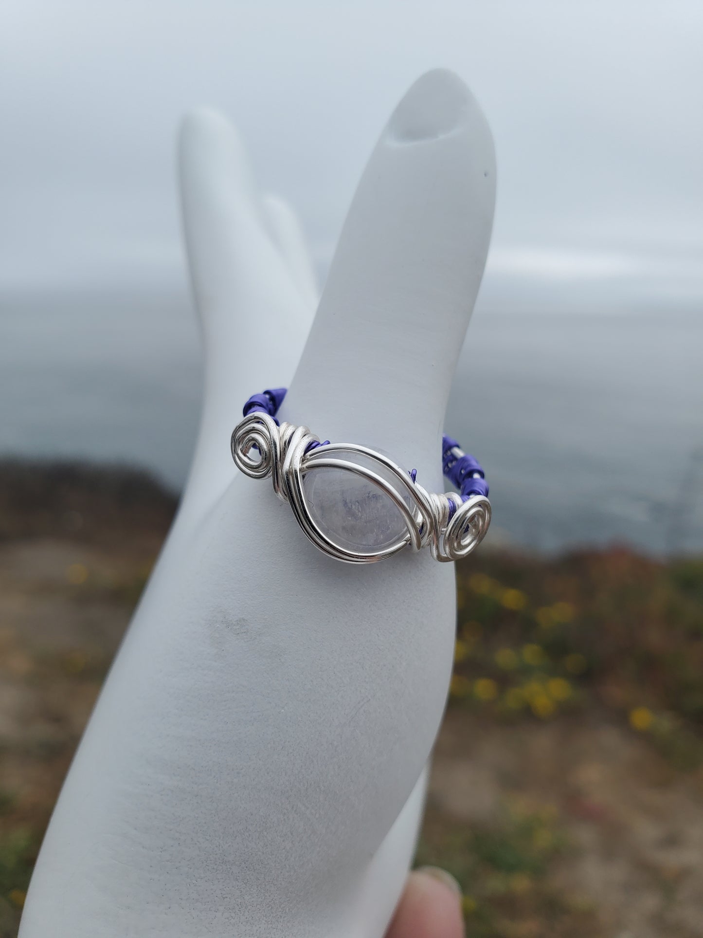 Moonstone Wire Wrapped Ring - Size 10
