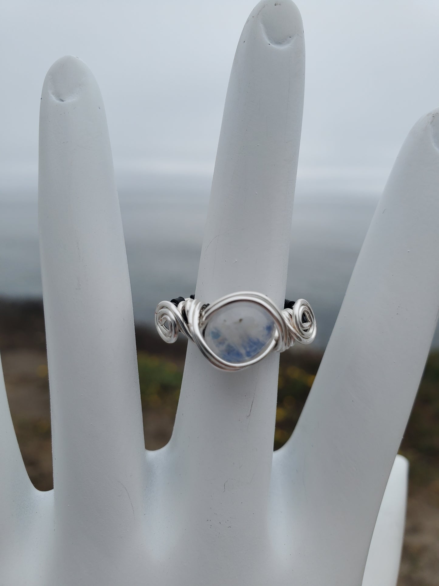 Moonstone Wire Wrapped Ring - Size 5