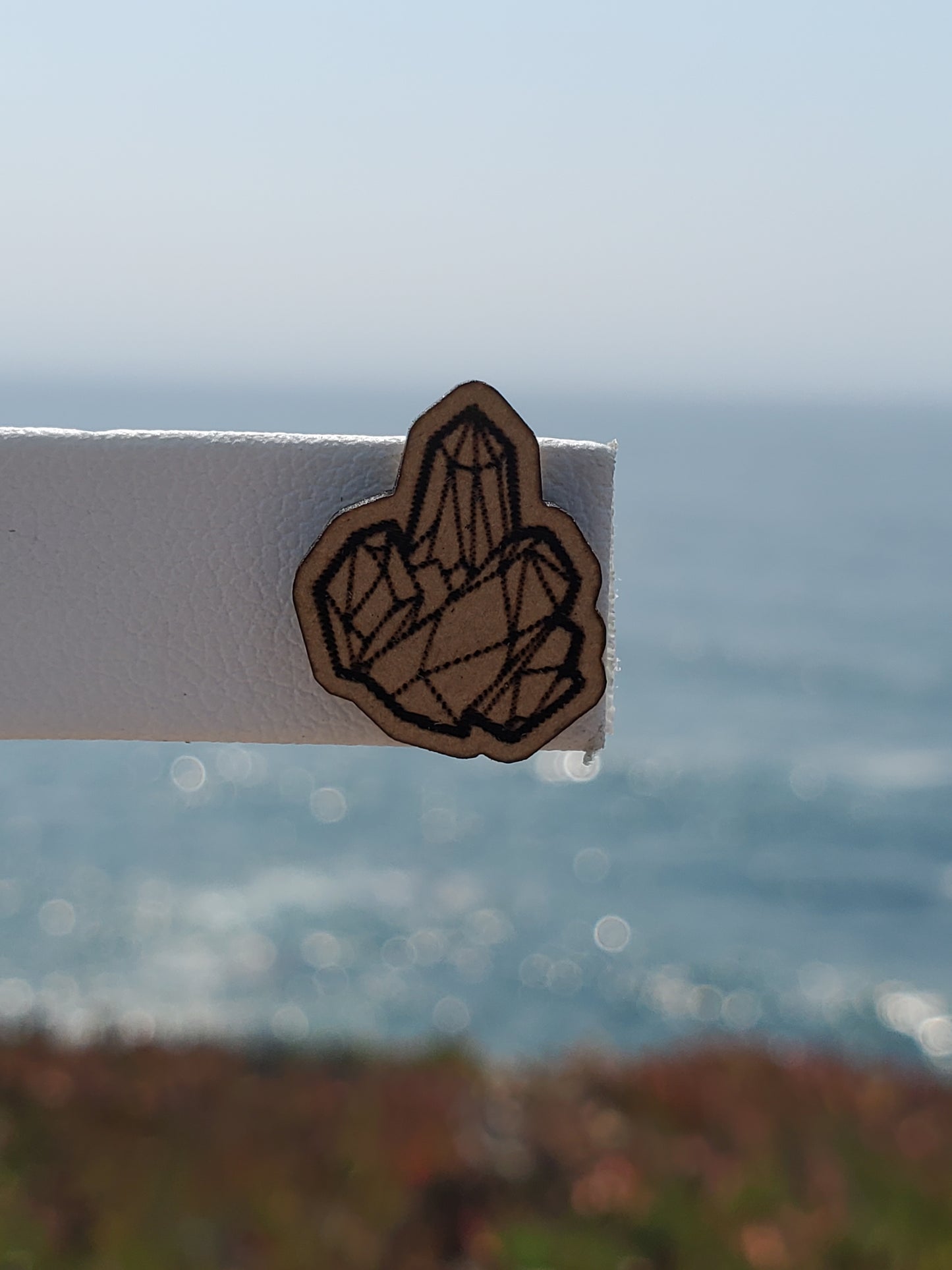 Wood Crystal Earrings Style 3