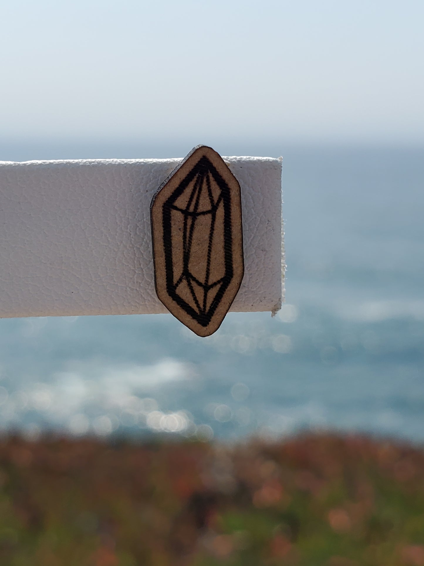 Wood Crystal Earrings Style 2