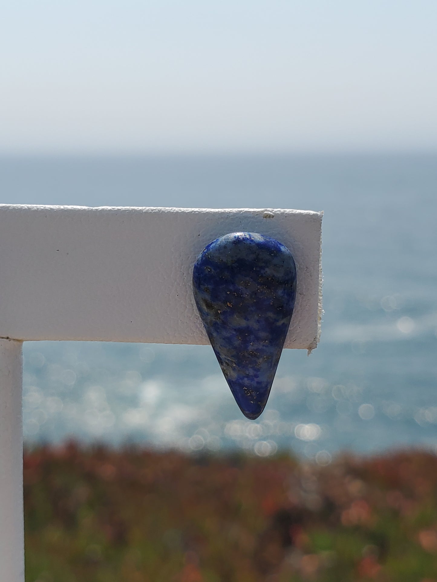 Lapis Lazuli Teardrop Stud Earrings