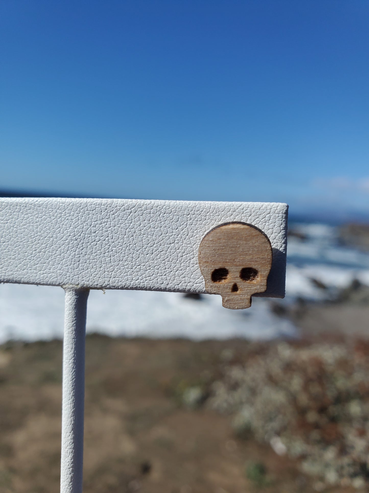 Wooden Skull Studs