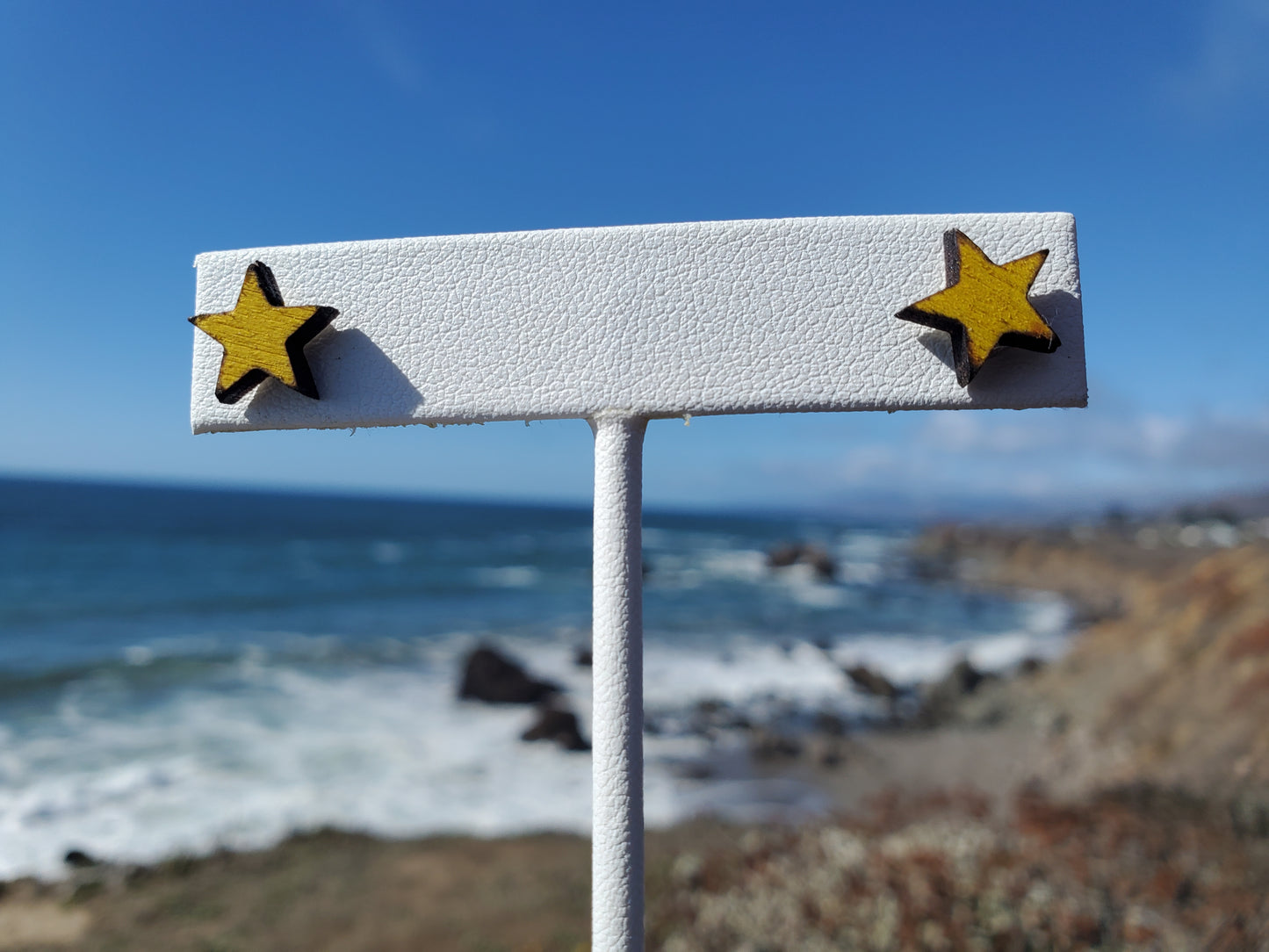 Wooden Star Studs