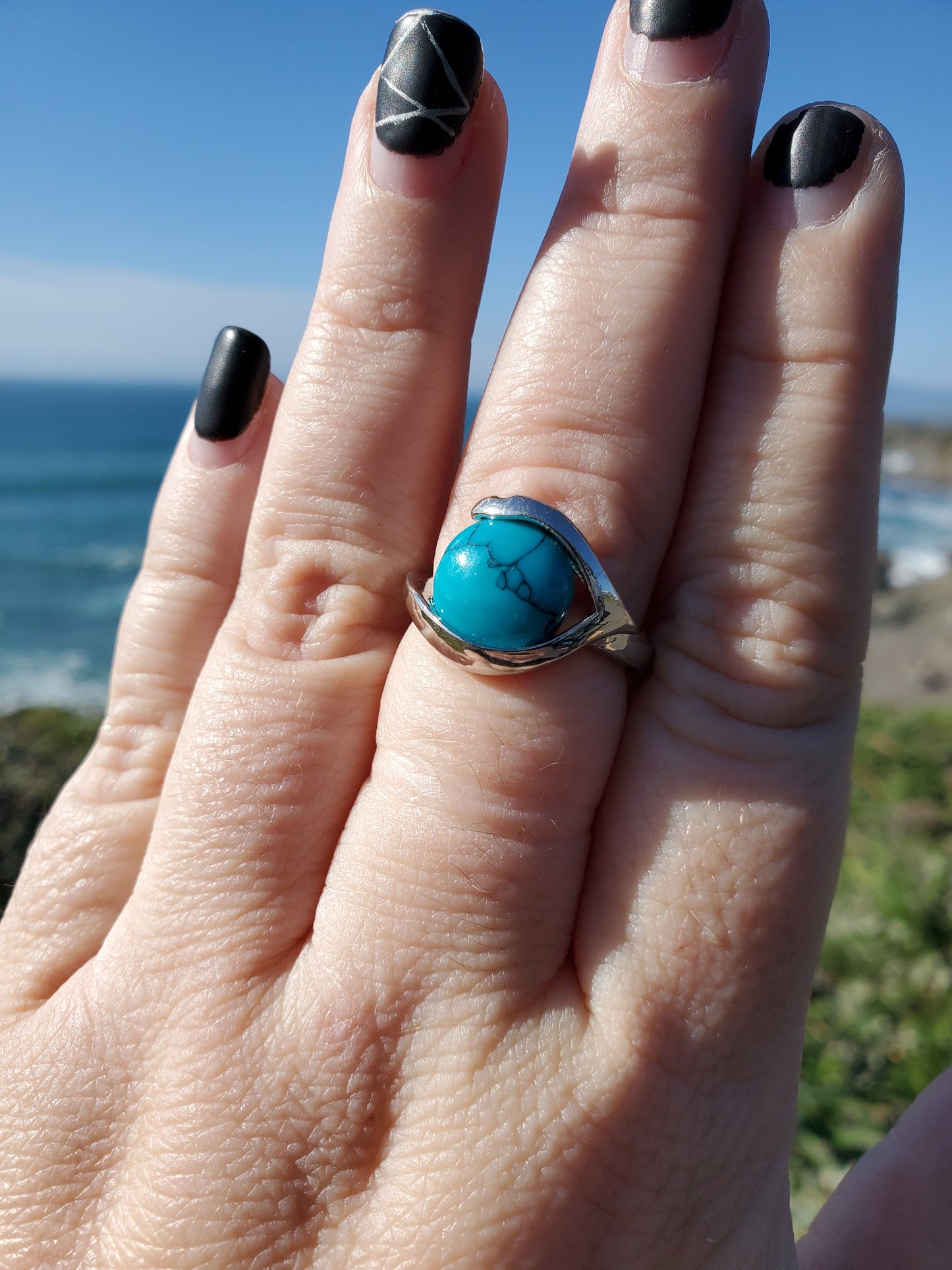 Blue Howlite Ring - Size 9.5