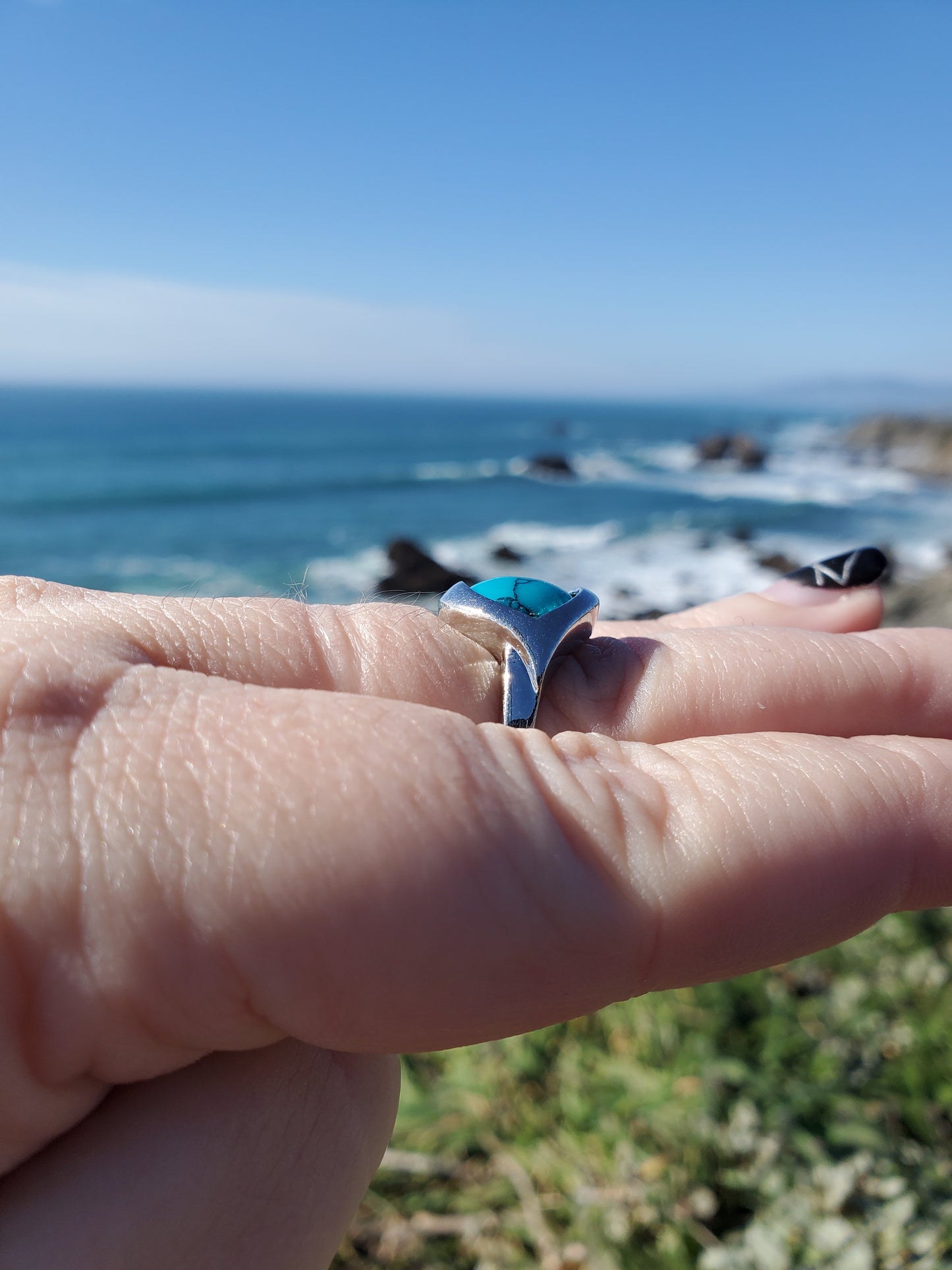 Blue Howlite Ring - Size 9.5