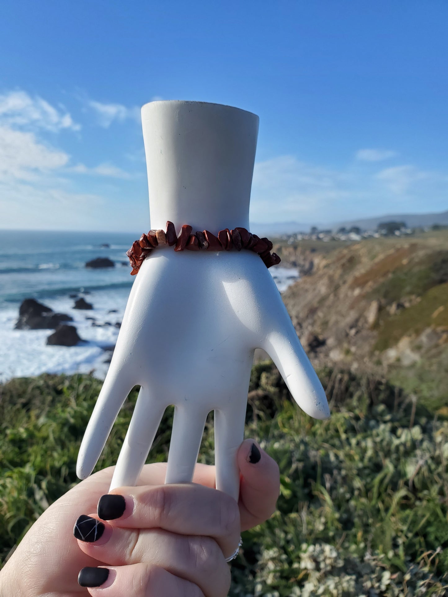 Red Jasper Chip Bracelet