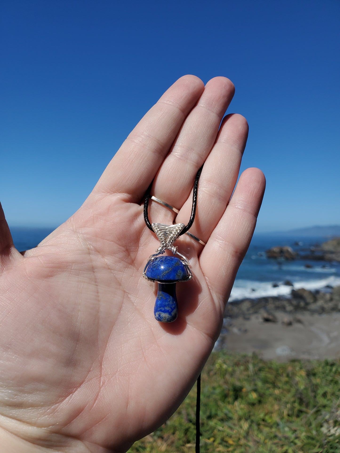 Lapis Lazuli Mushroom Pendant