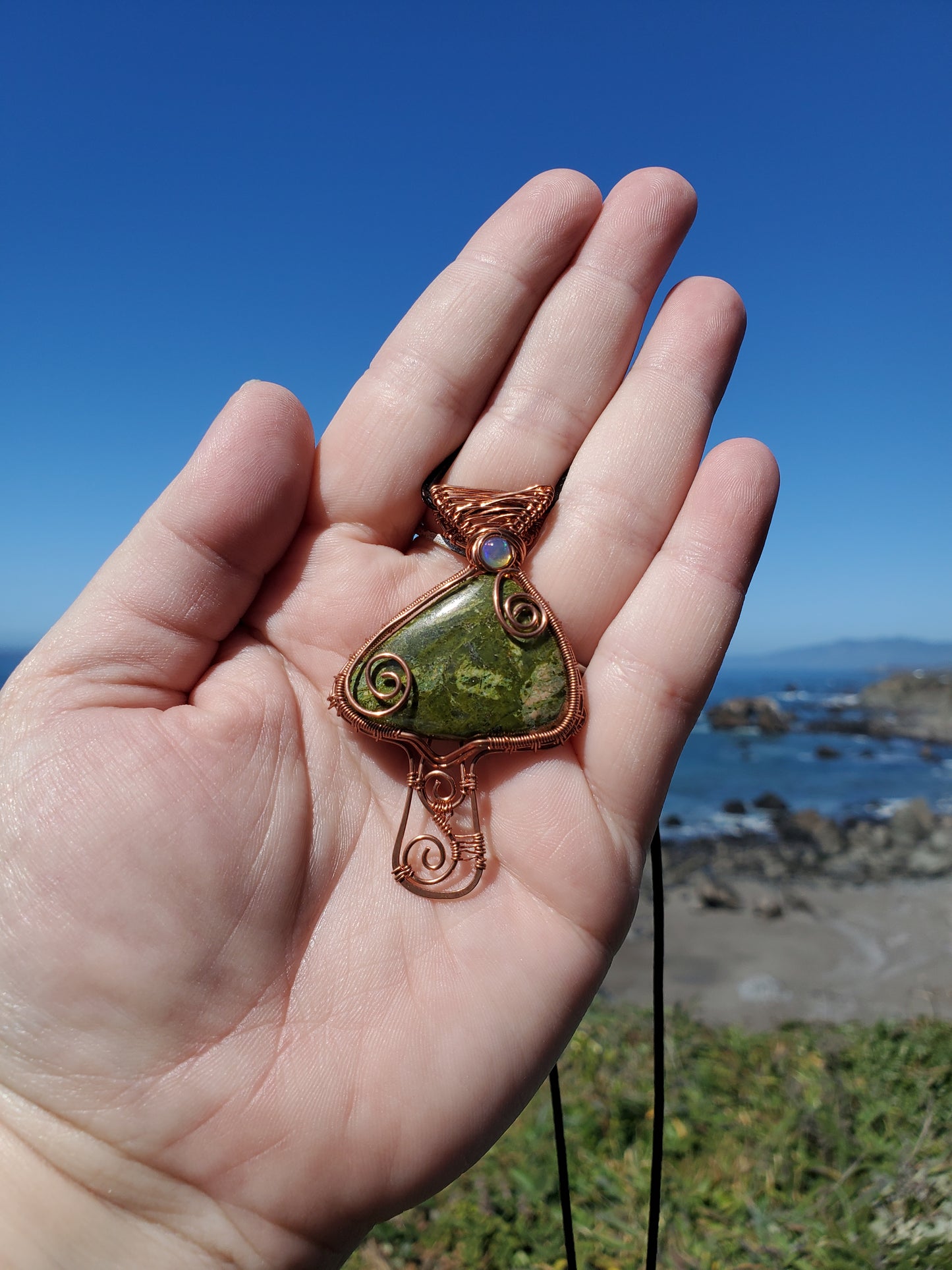 Rainforest Jasper Mushroom Pendant