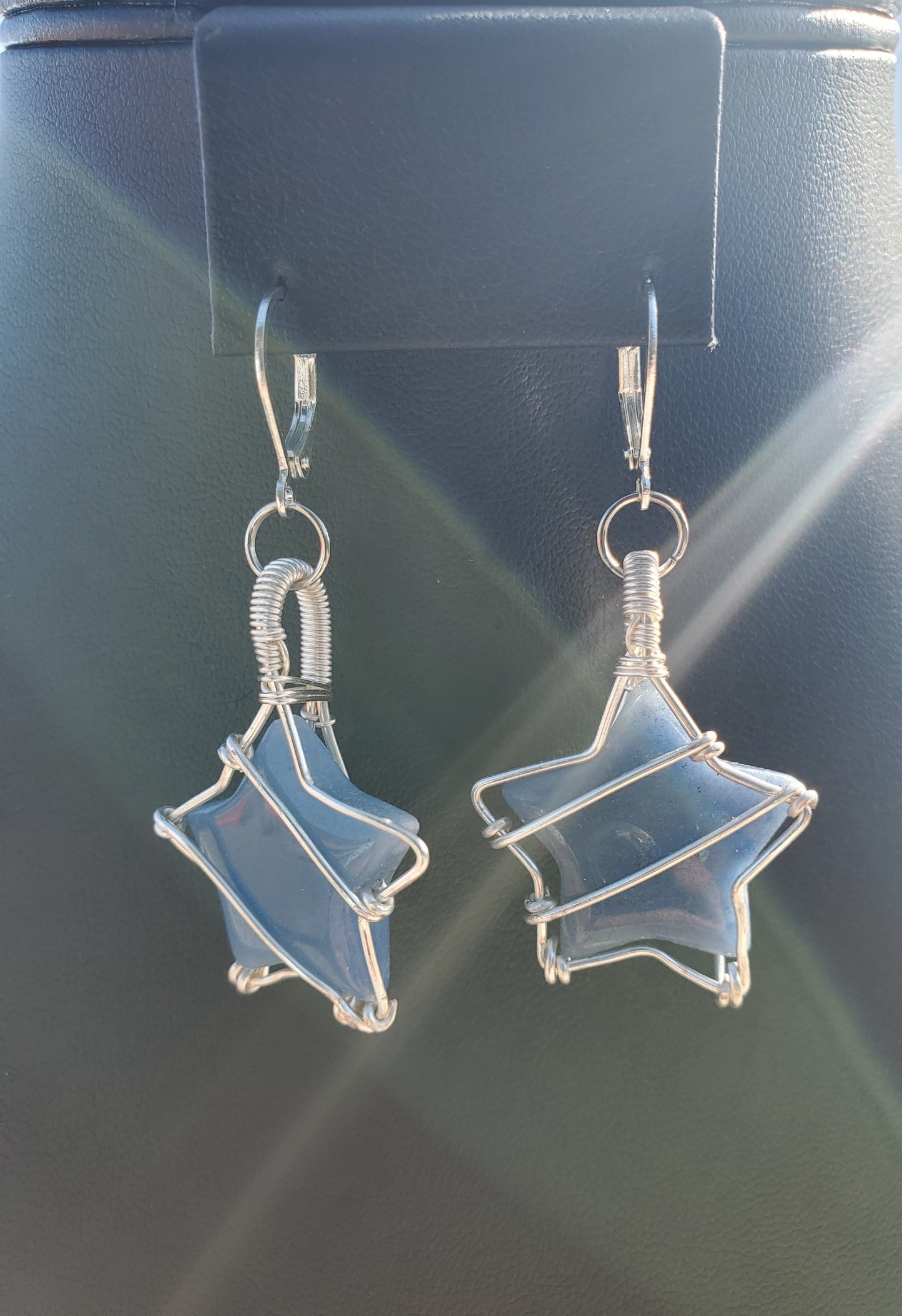 Blue Aventurine Star Earrings