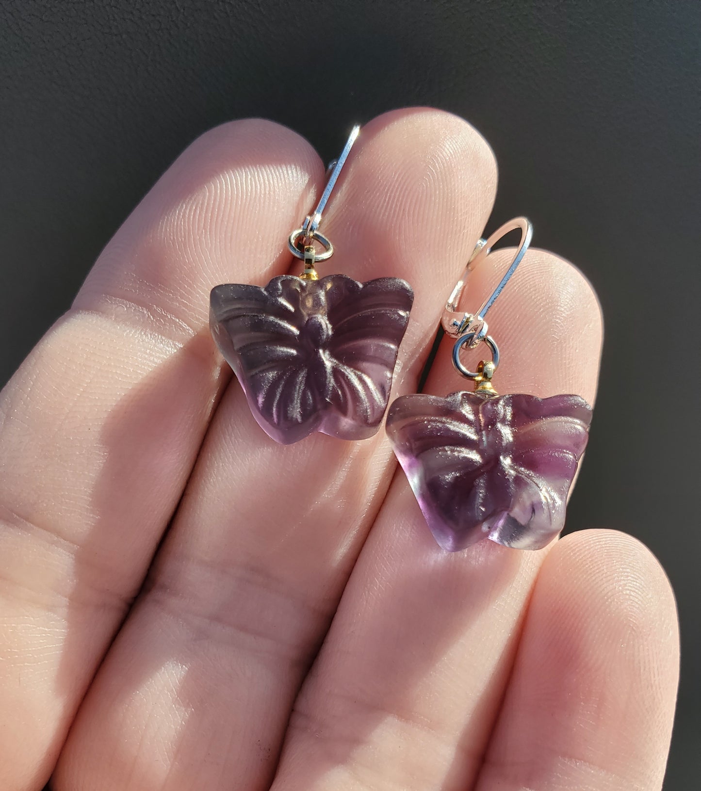 Rainbow Fluorite Butterfly Earrings