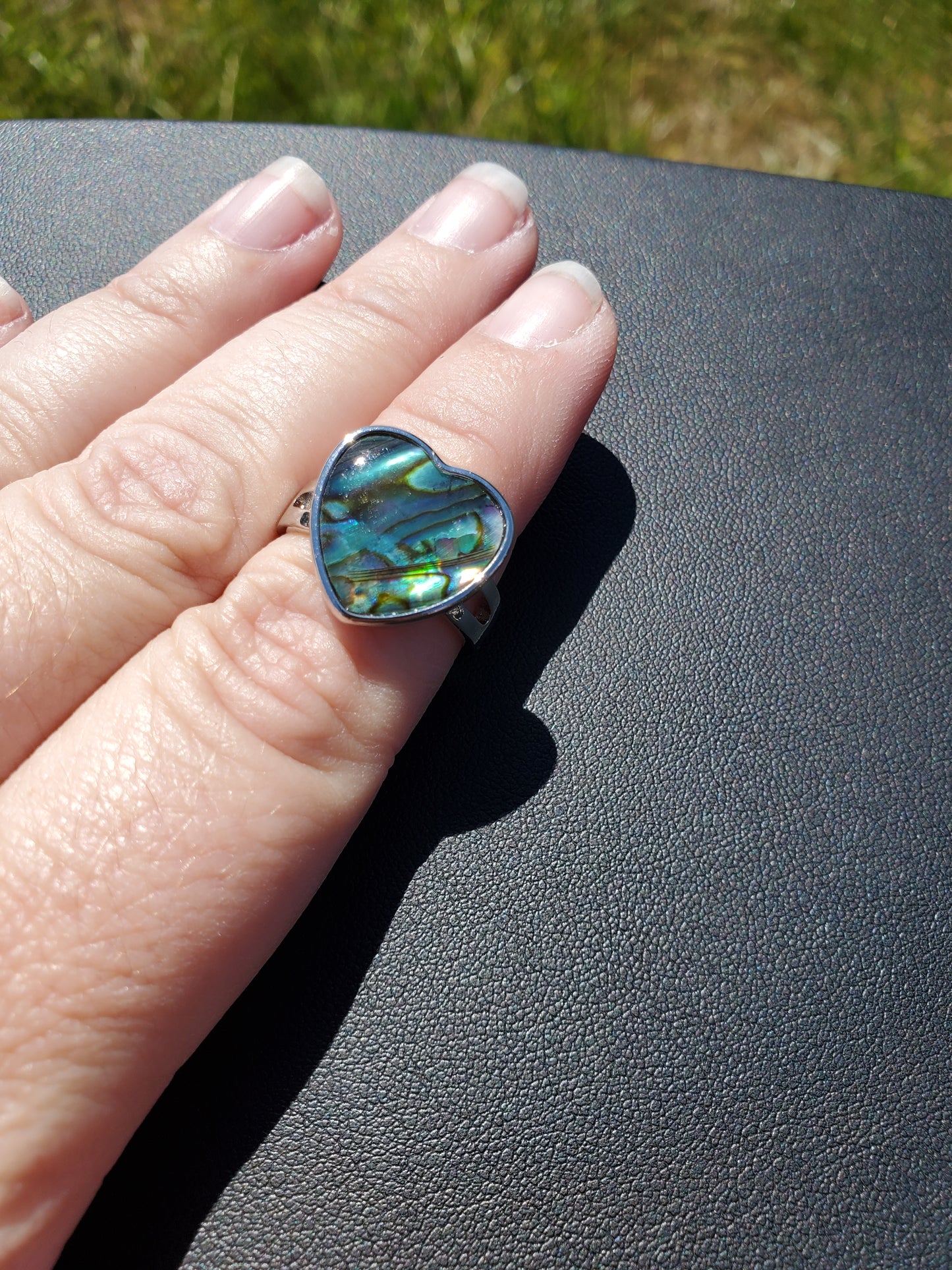 Abalone Heart Ring