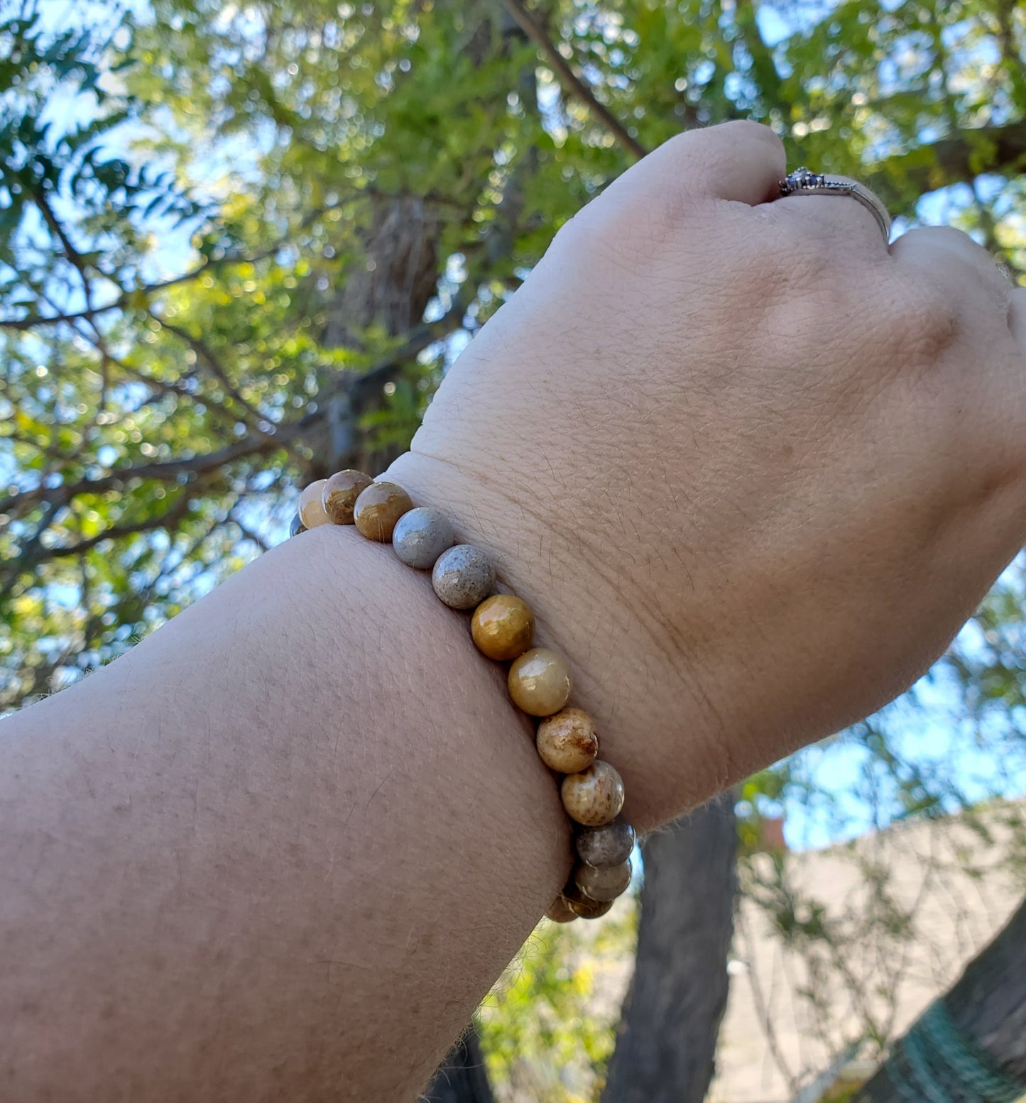 8mm Coral Jasper Bracelet