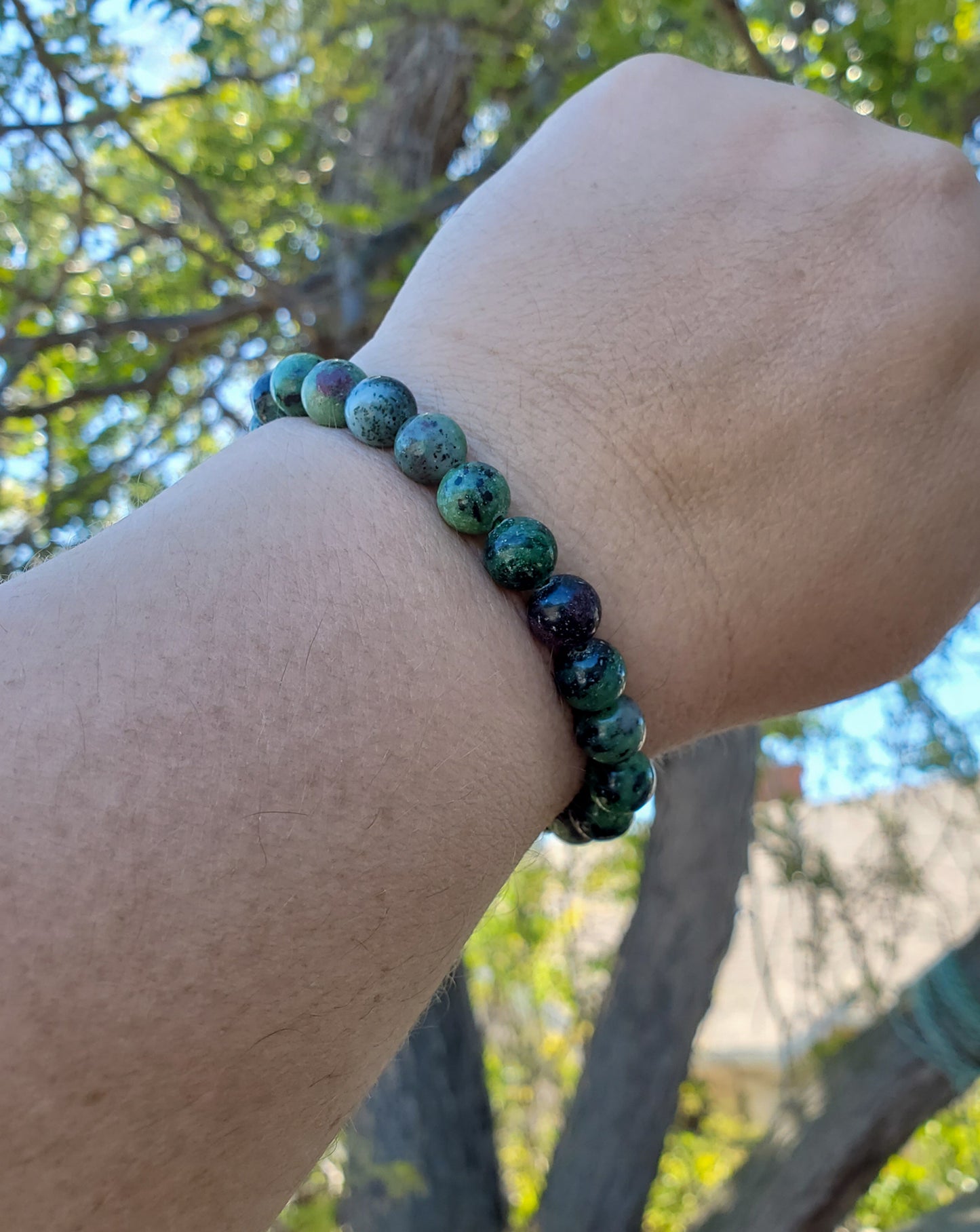 8mm Ruby Zoisite Bracelet