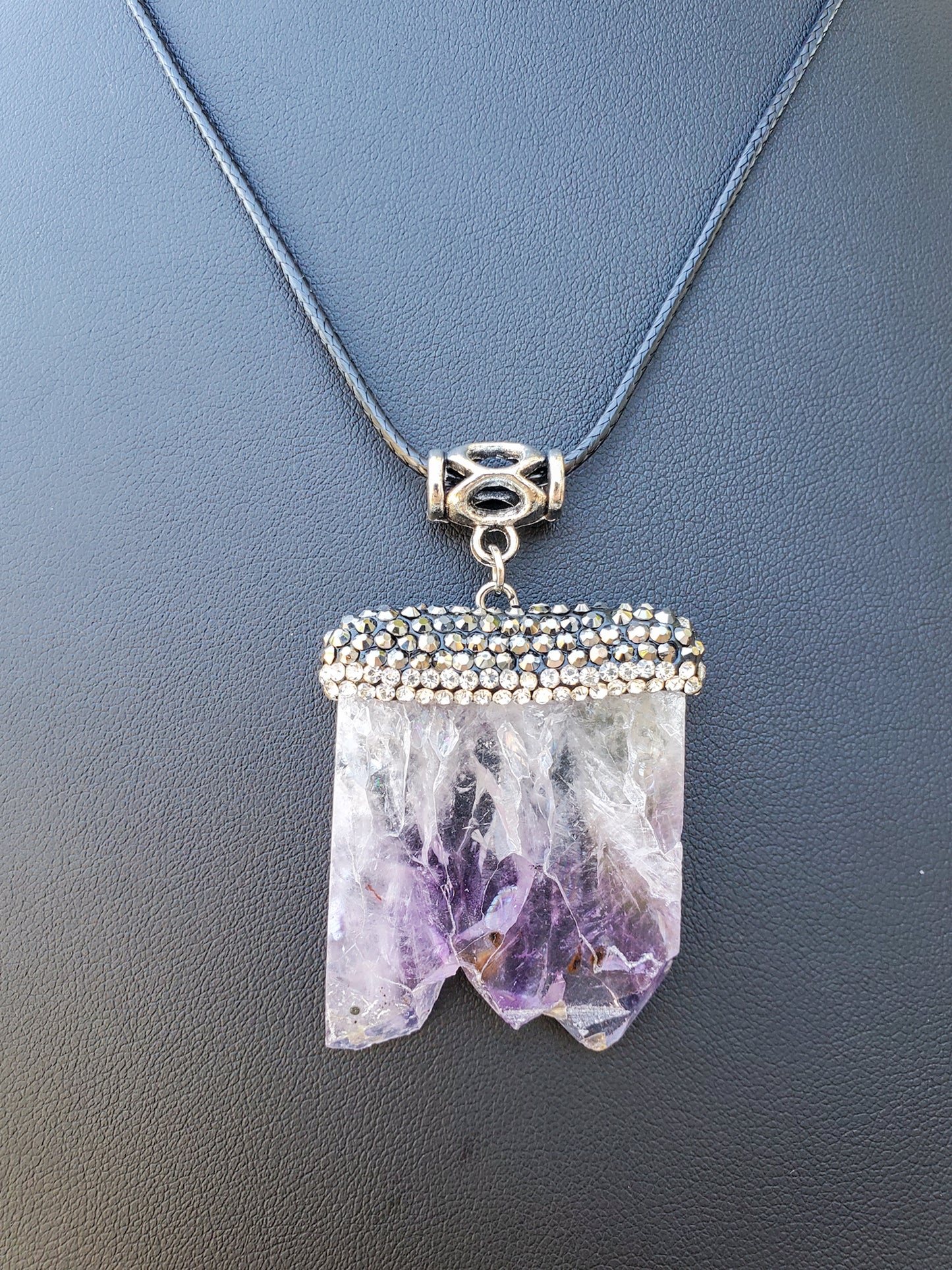 Amethyst Cluster Slice Pendant