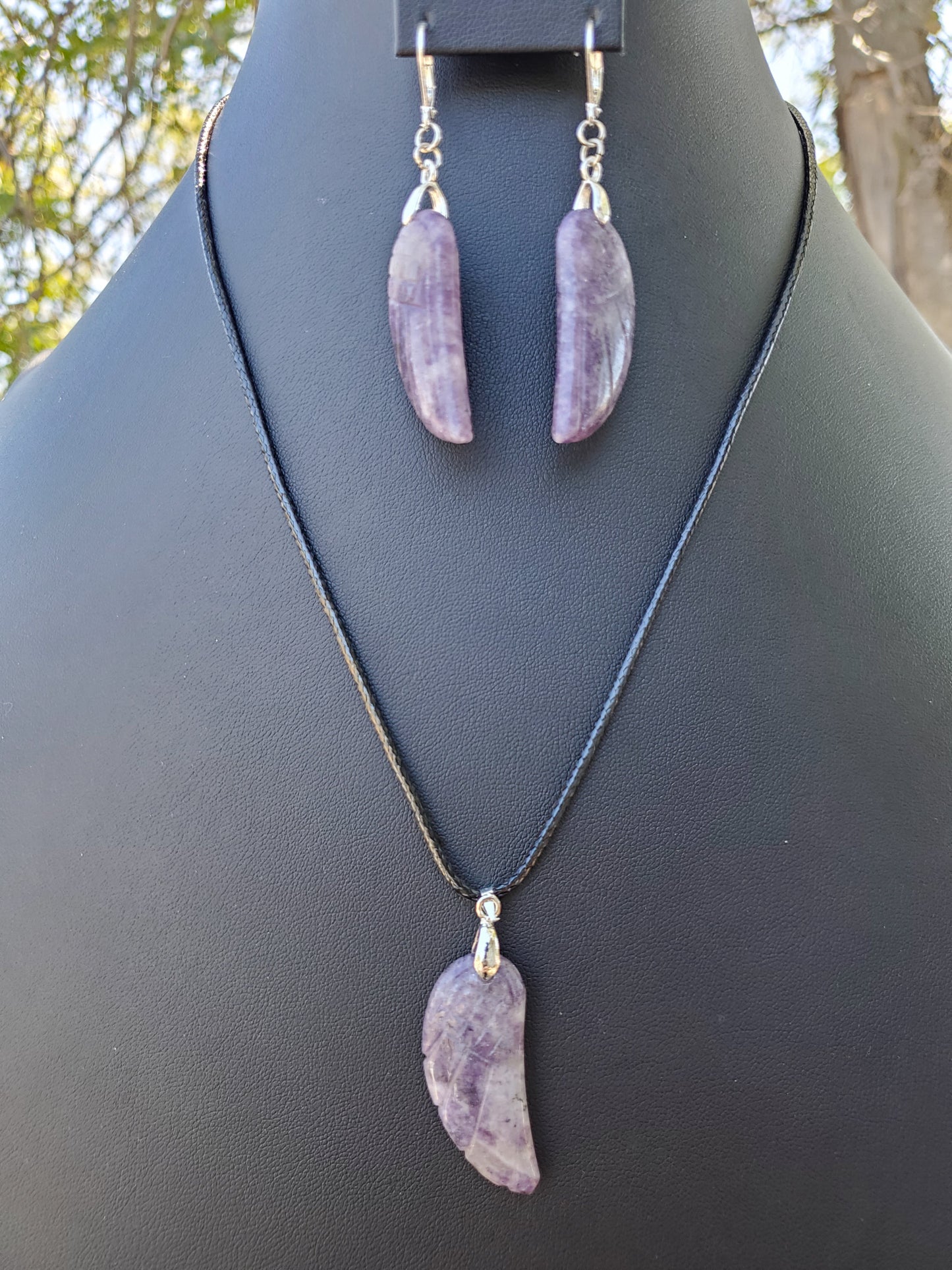 Lepidolite Wing Set