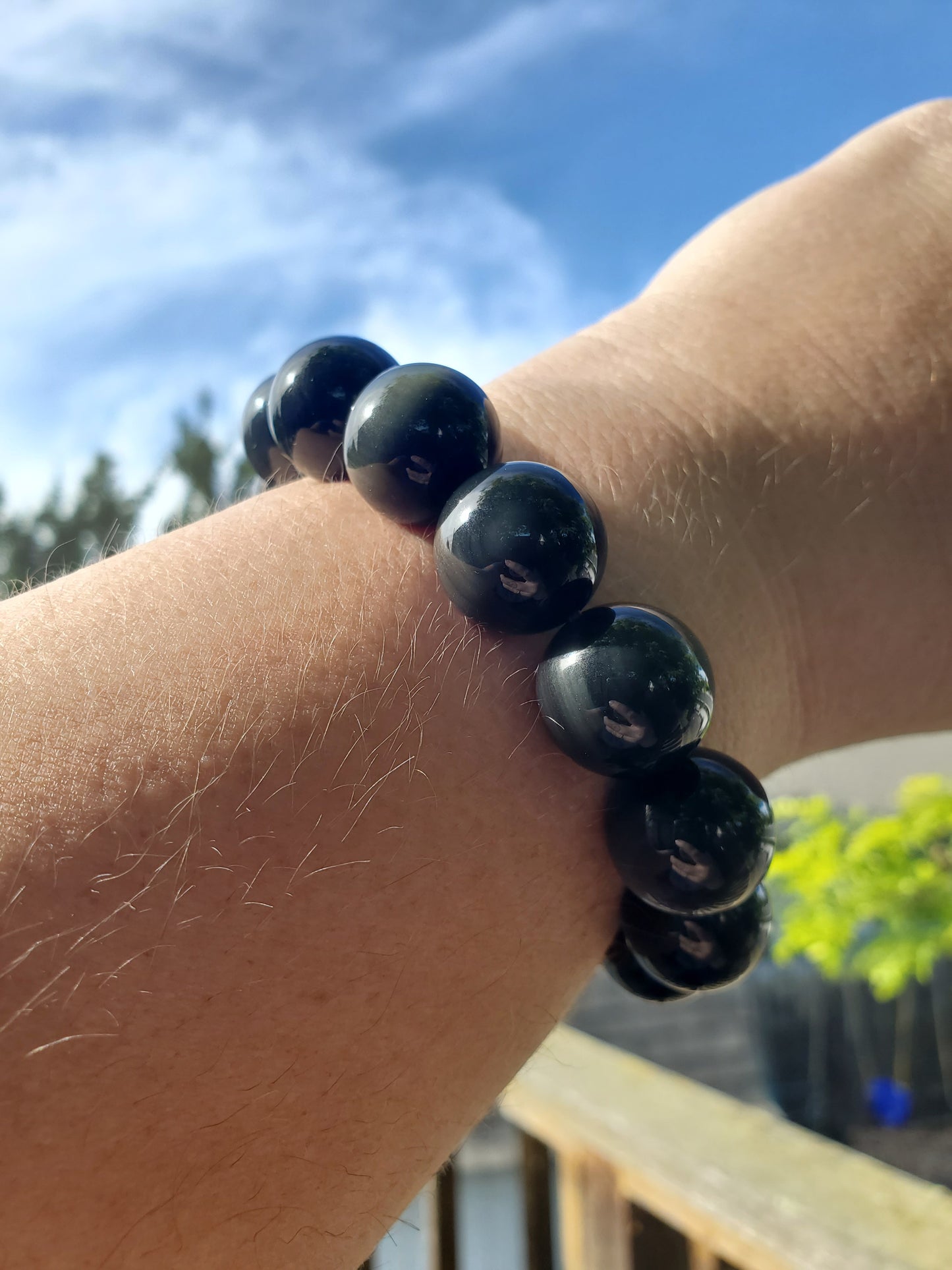 16mm Rainbow Obsidian Bracelet