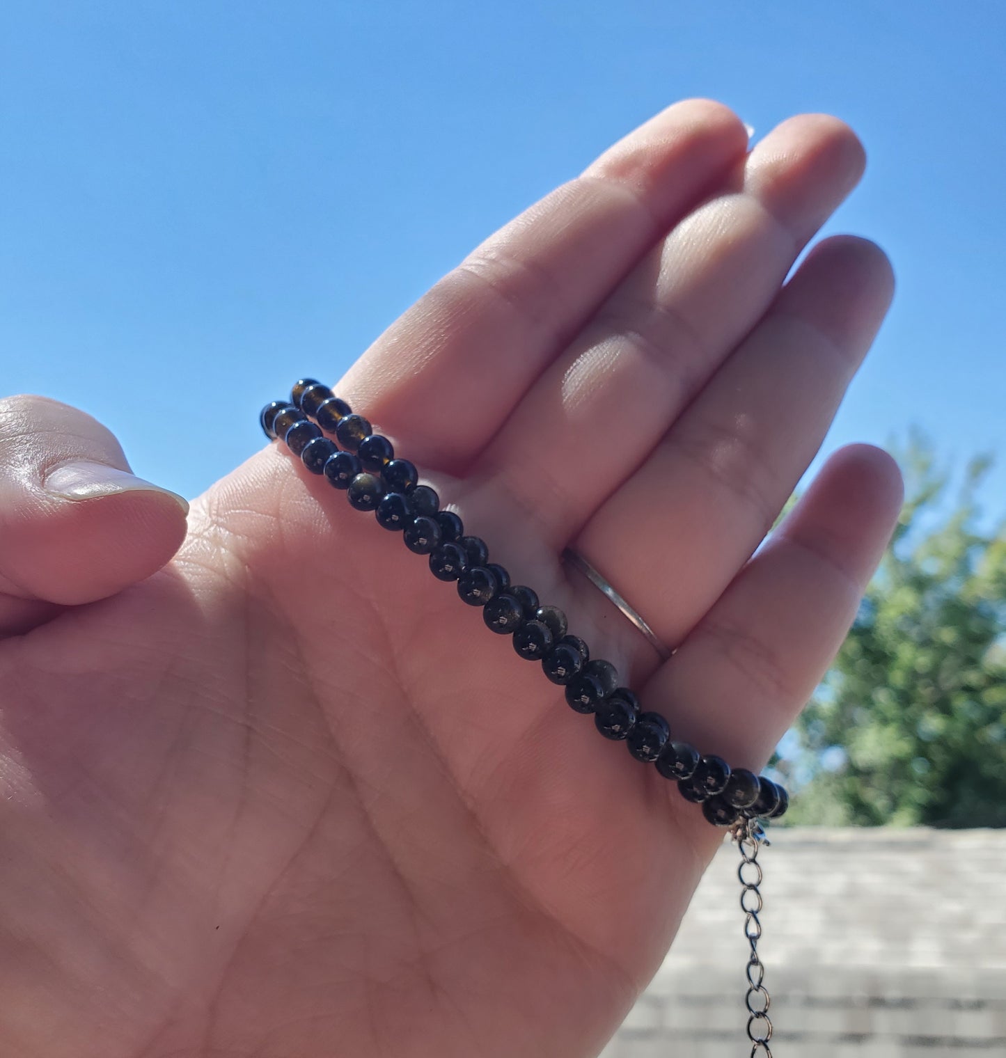 4mm Golden Obsidian Double Wrap Bracelet/Necklace