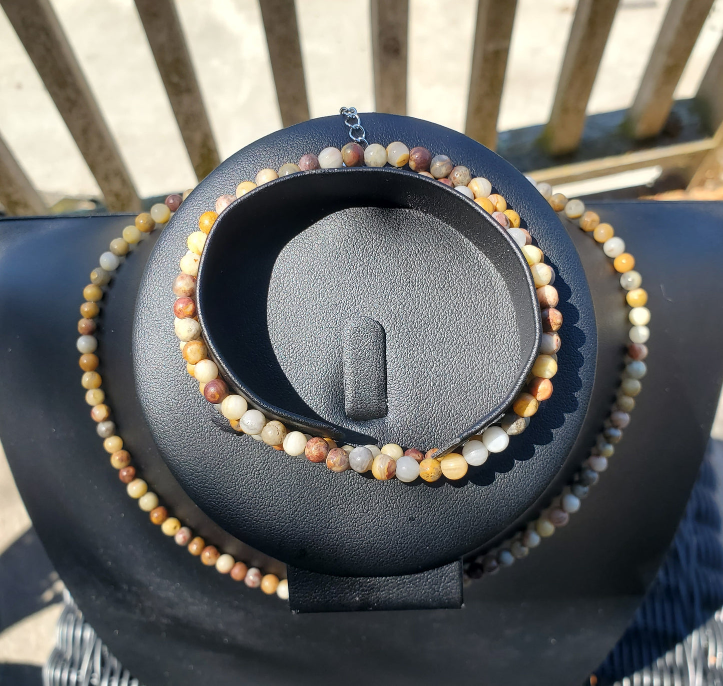 4mm Cherry Creek Jasper Double Wrap Bracelet/Necklace