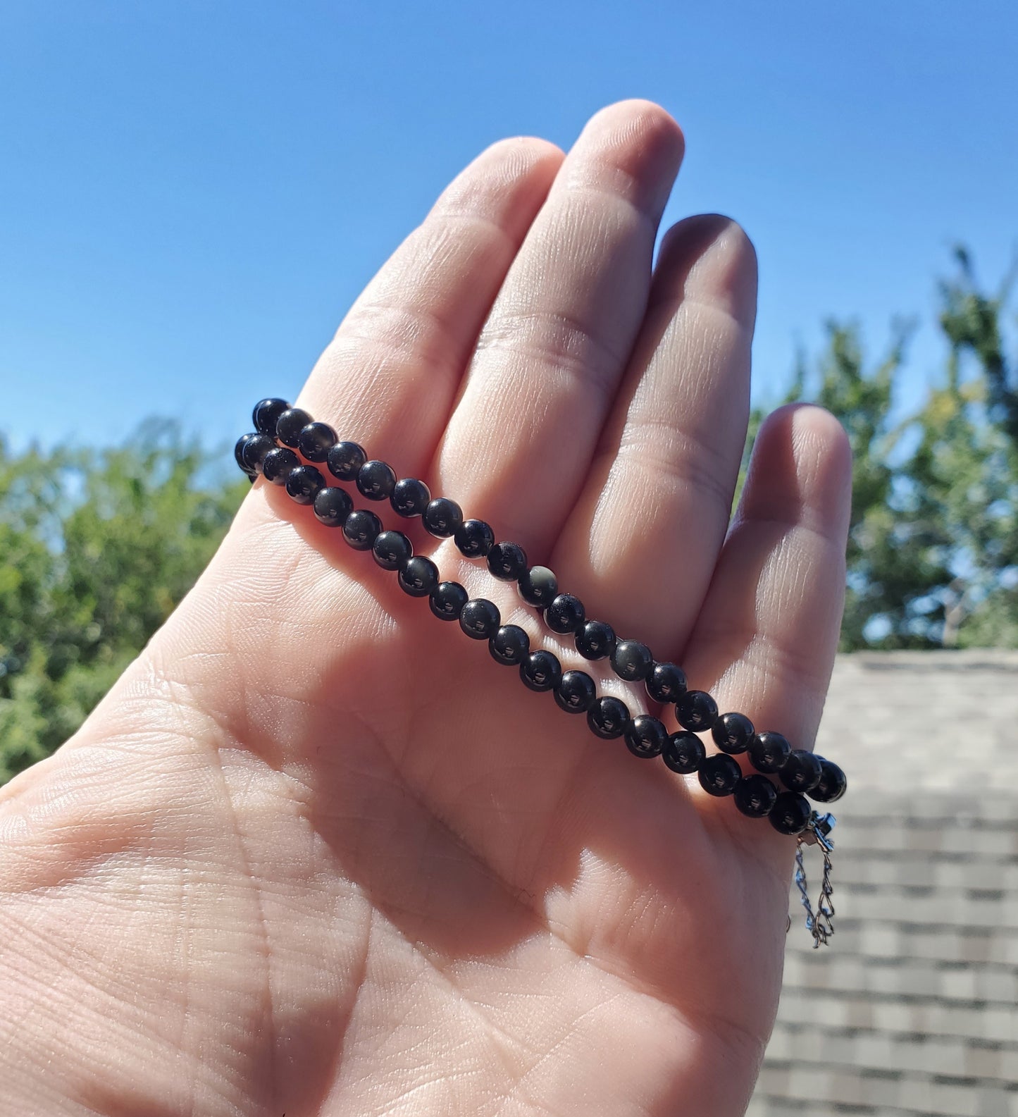 4mm Rainbow Obsidian Double Wrap Bracelet/Necklace