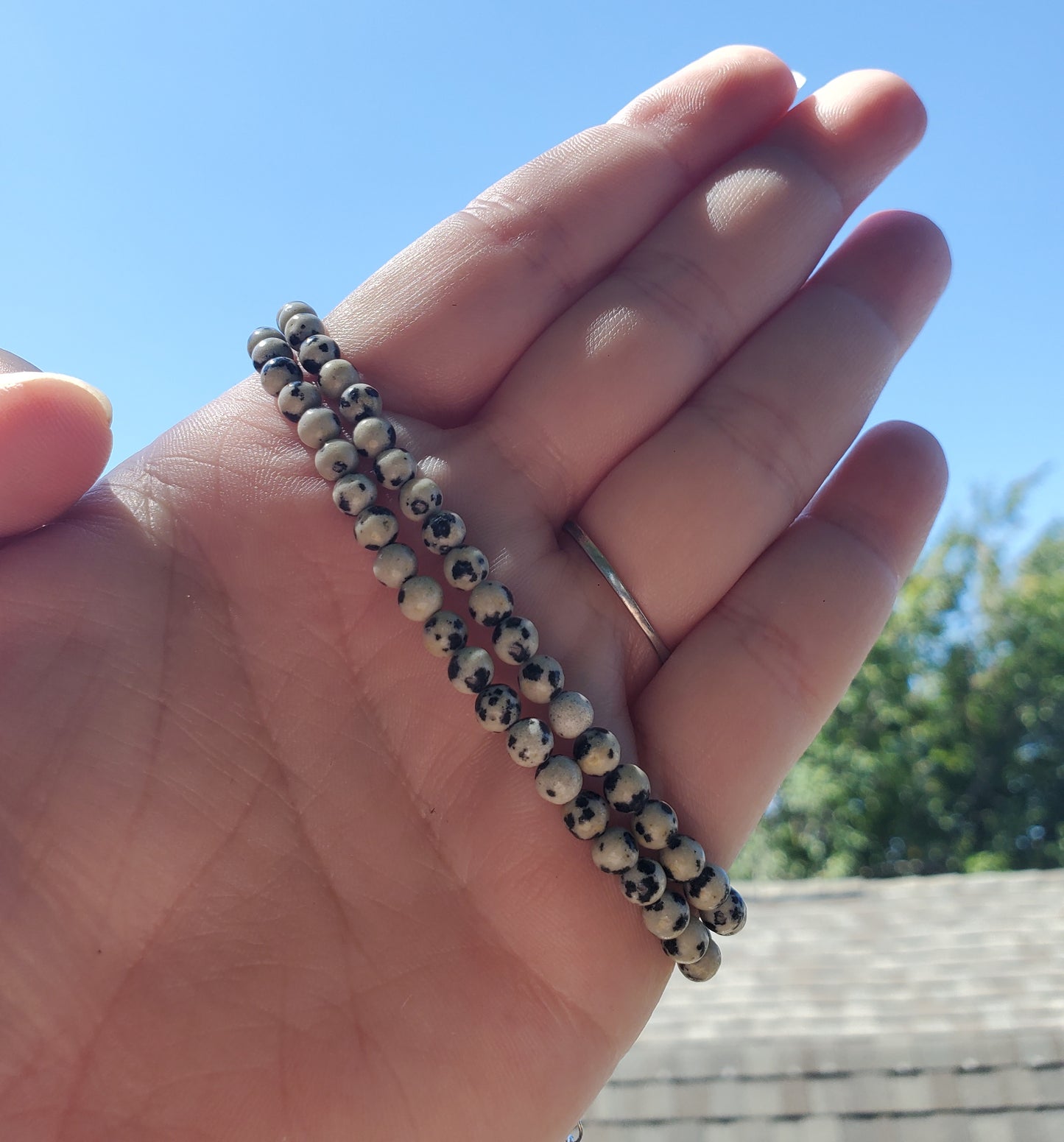 4mm Dalmatian Jasper Double Wrap Bracelet/Necklace