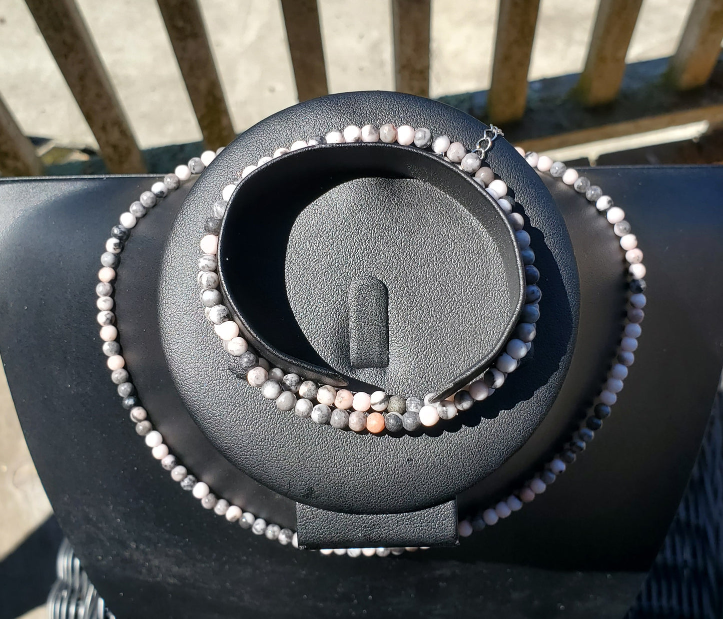 4mm Pink Zebra Double Wrap Bracelet/Necklace
