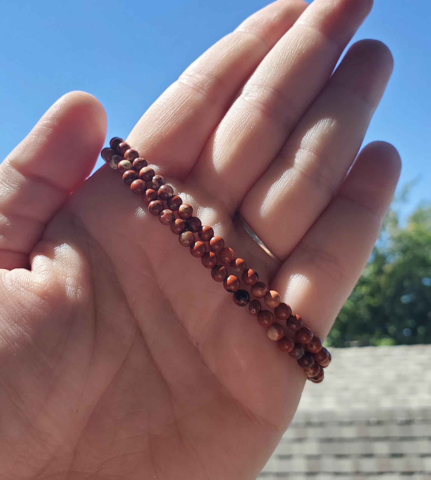 4mm Red Jasper Double Wrap Bracelet/Necklace