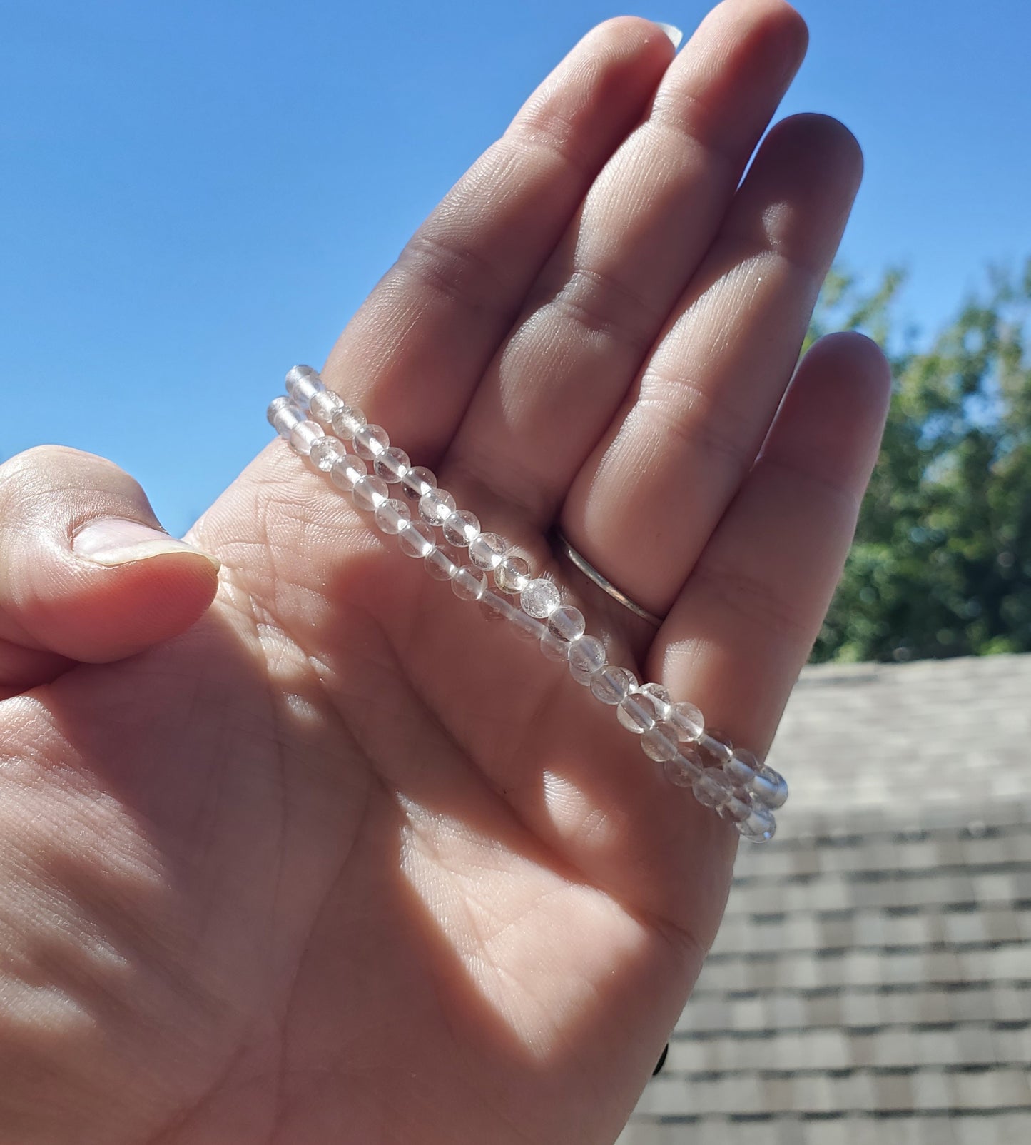 4mm Clear Quartz Double Wrap Bracelet/Necklace