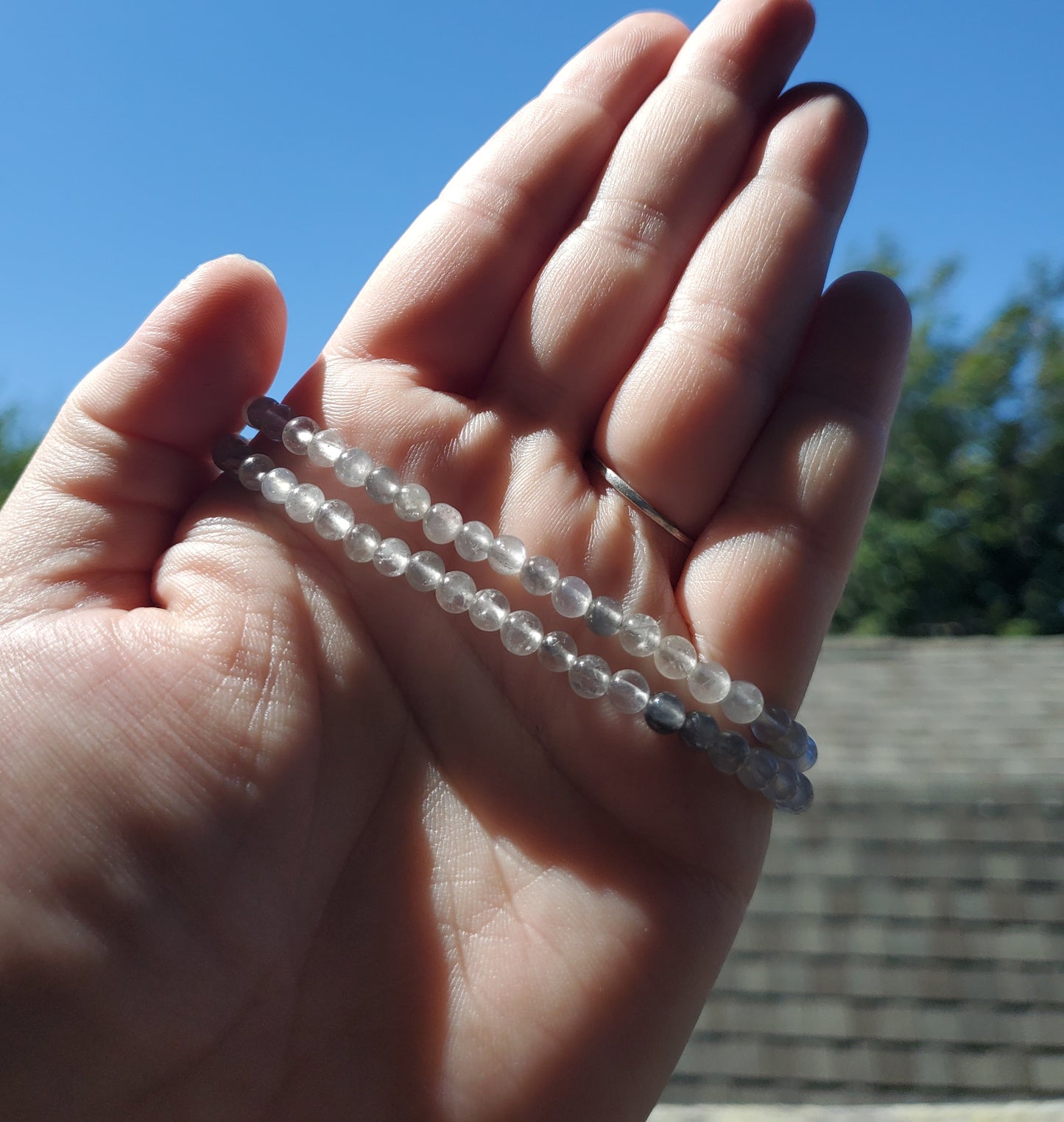 4mm Cloudy Quartz Double Wrap Bracelet/Necklace