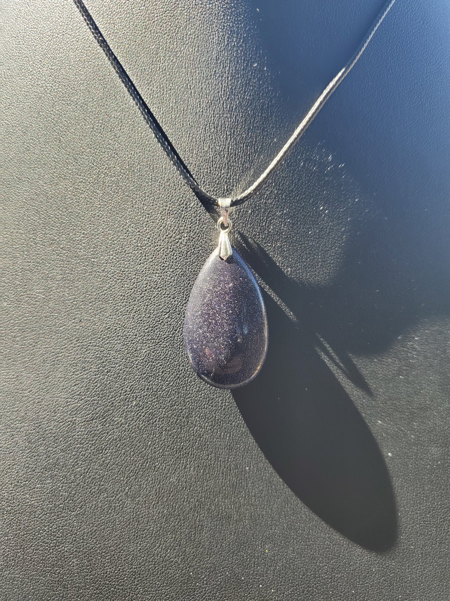 Blue Sandstone Teardrop Necklace