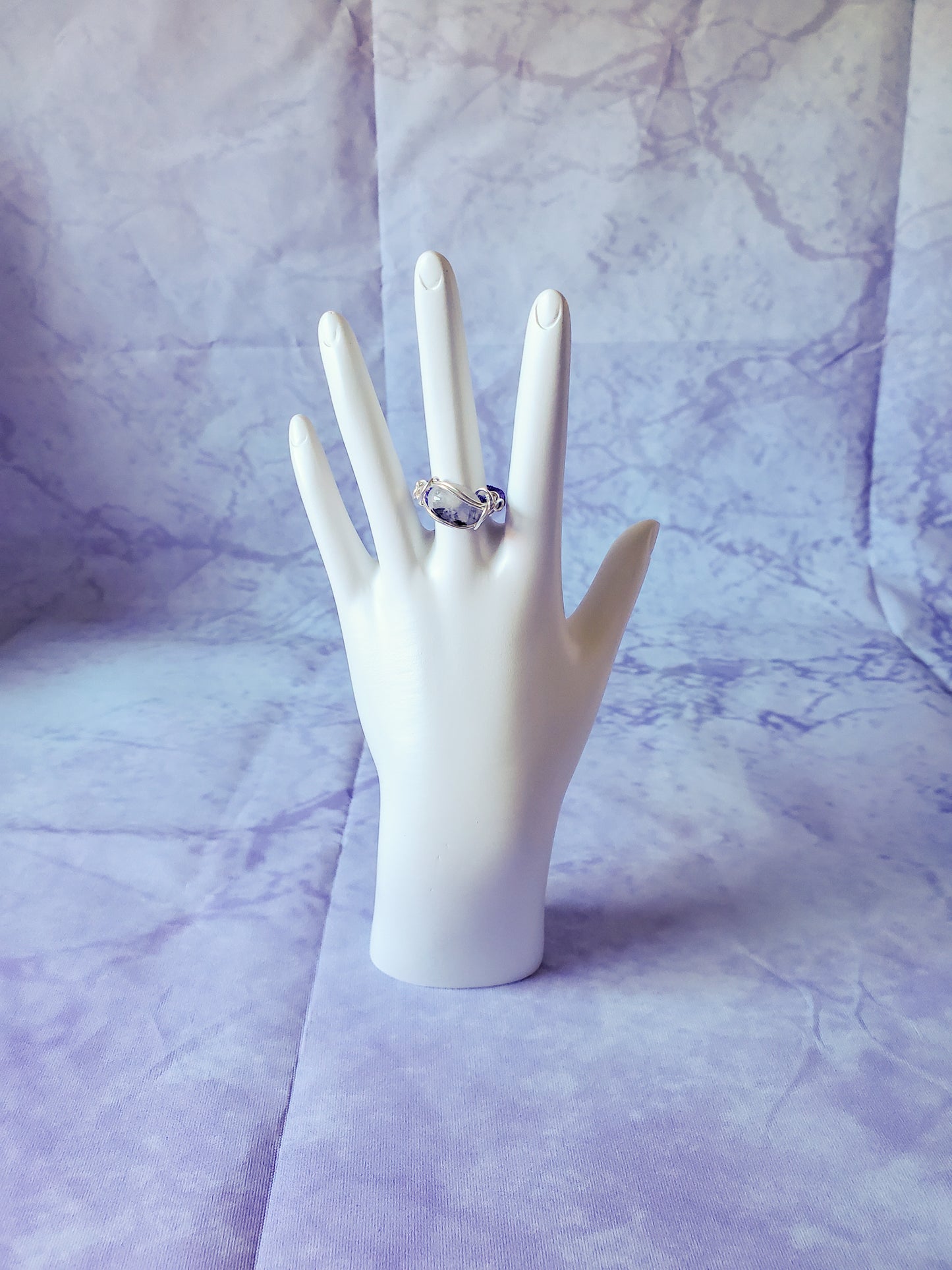 Moonstone with Black Tourmaline Ring