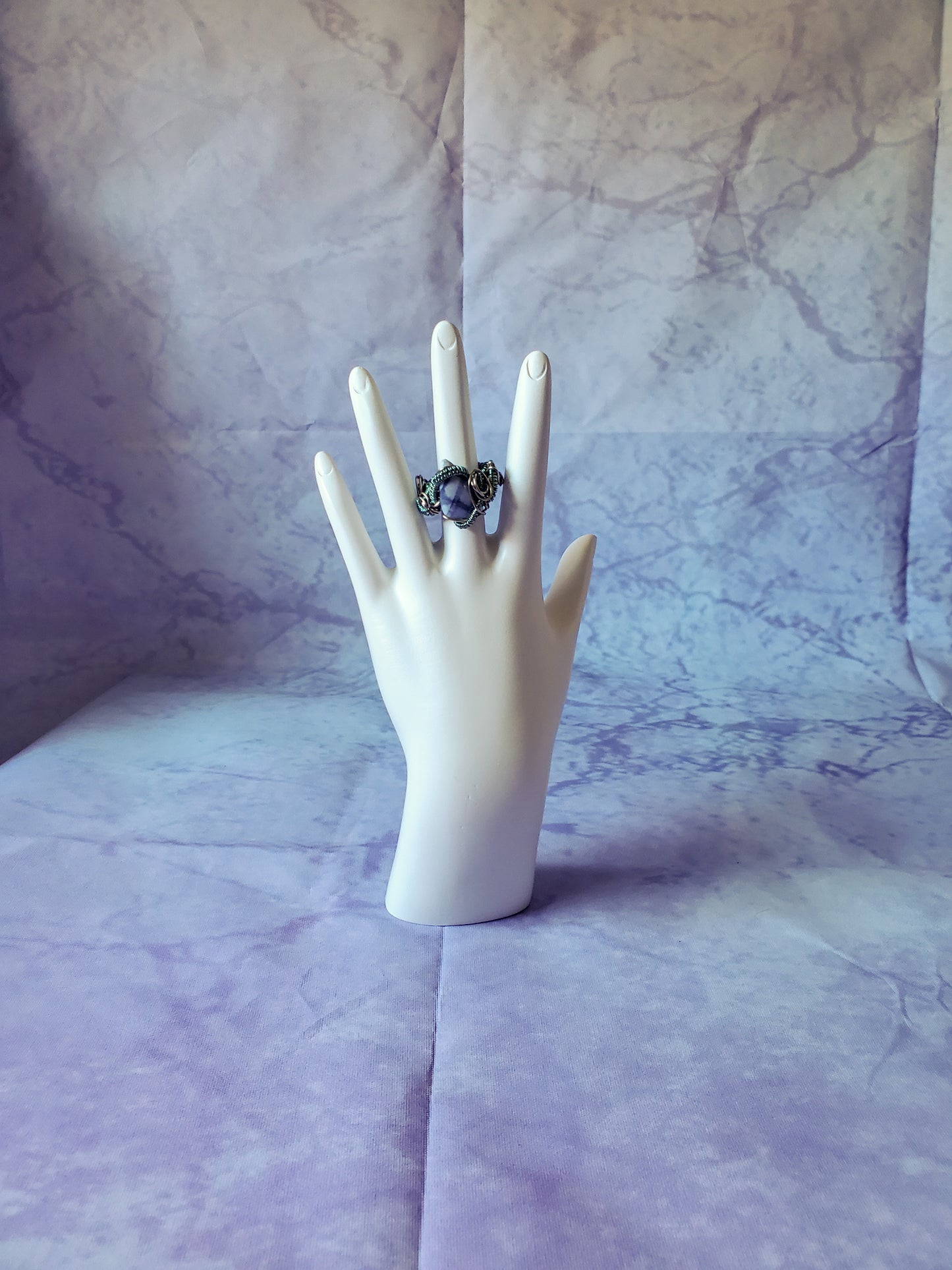 Blue Opal Teardrop Ring