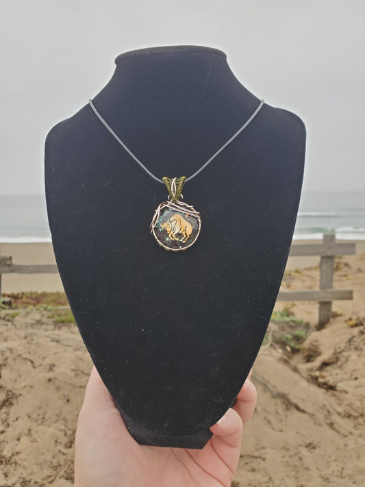 Taurus Glass Pendant