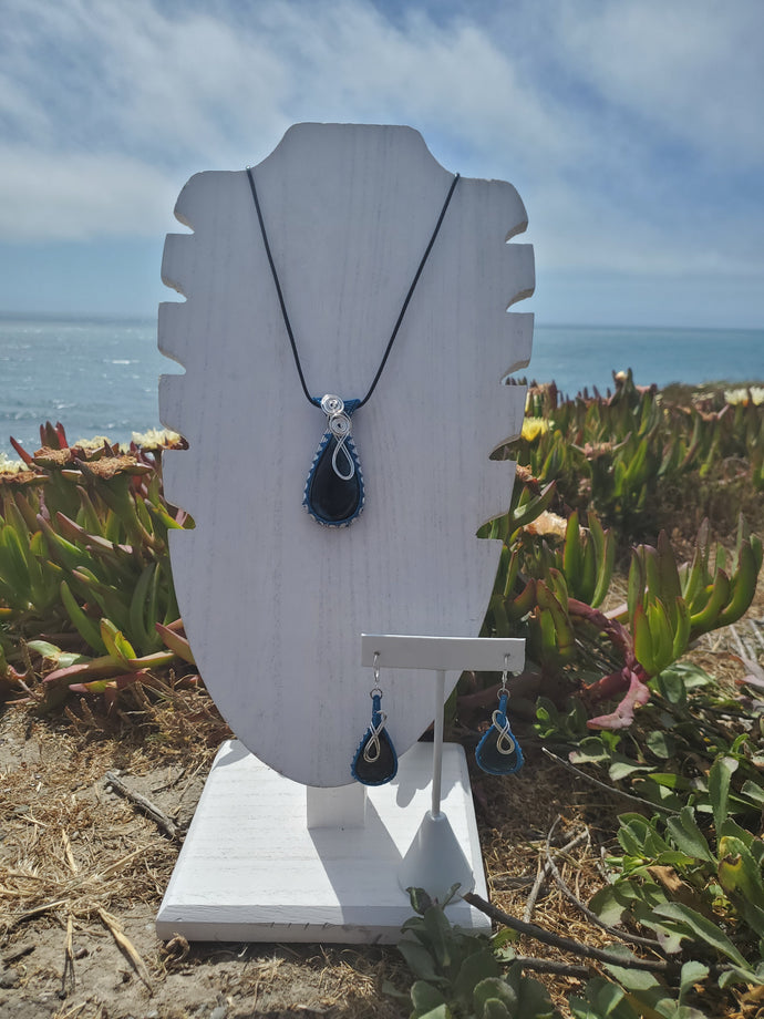 Azurite Necklace and Earring Set