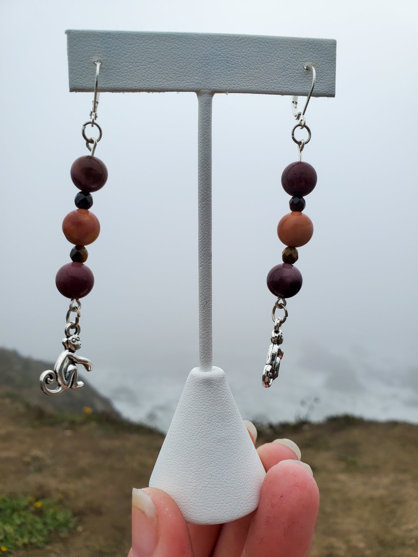 Mookiate and Tiger Eye Monkey Earrings