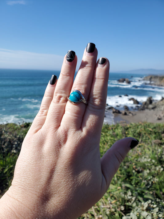 Blue Howlite Ring - Size 9.5