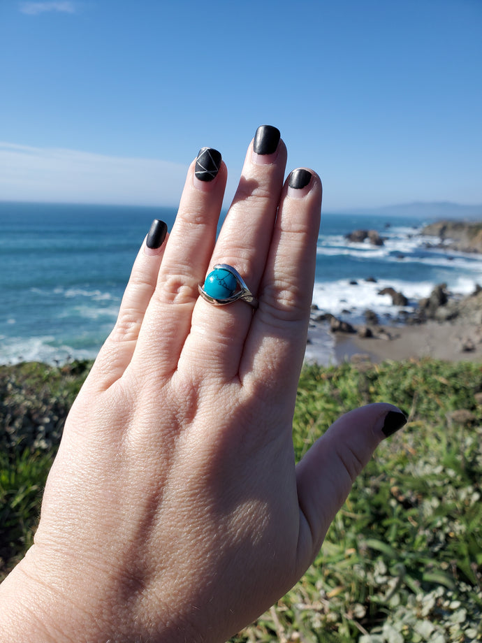 Blue Howlite Ring - Size 9.5