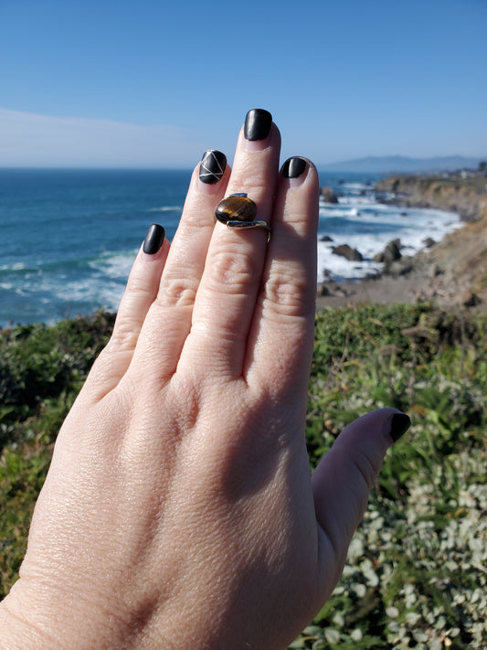 Tiger Eye Ring - Size 8