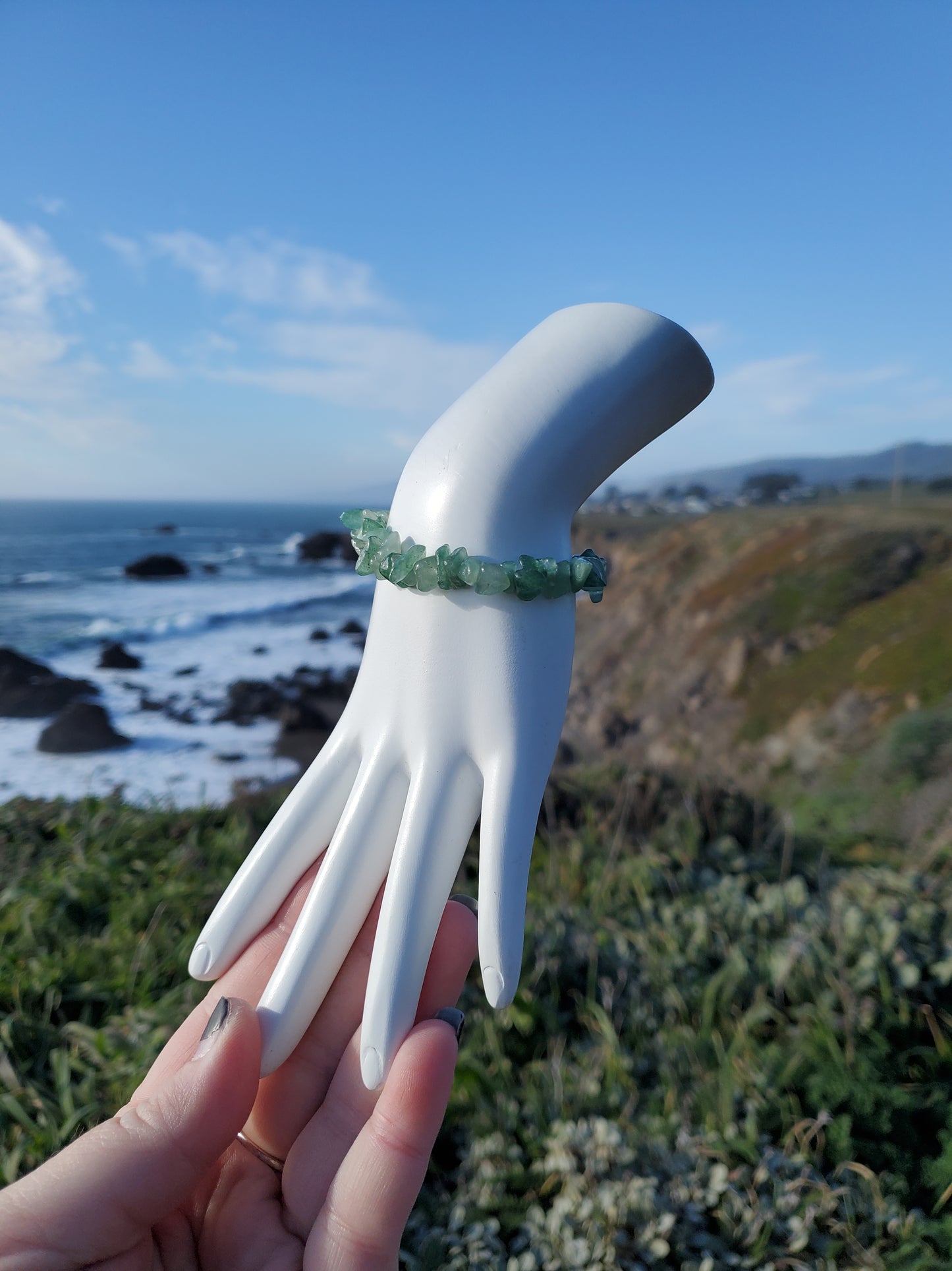 Green Aventurine Chip Bracelet