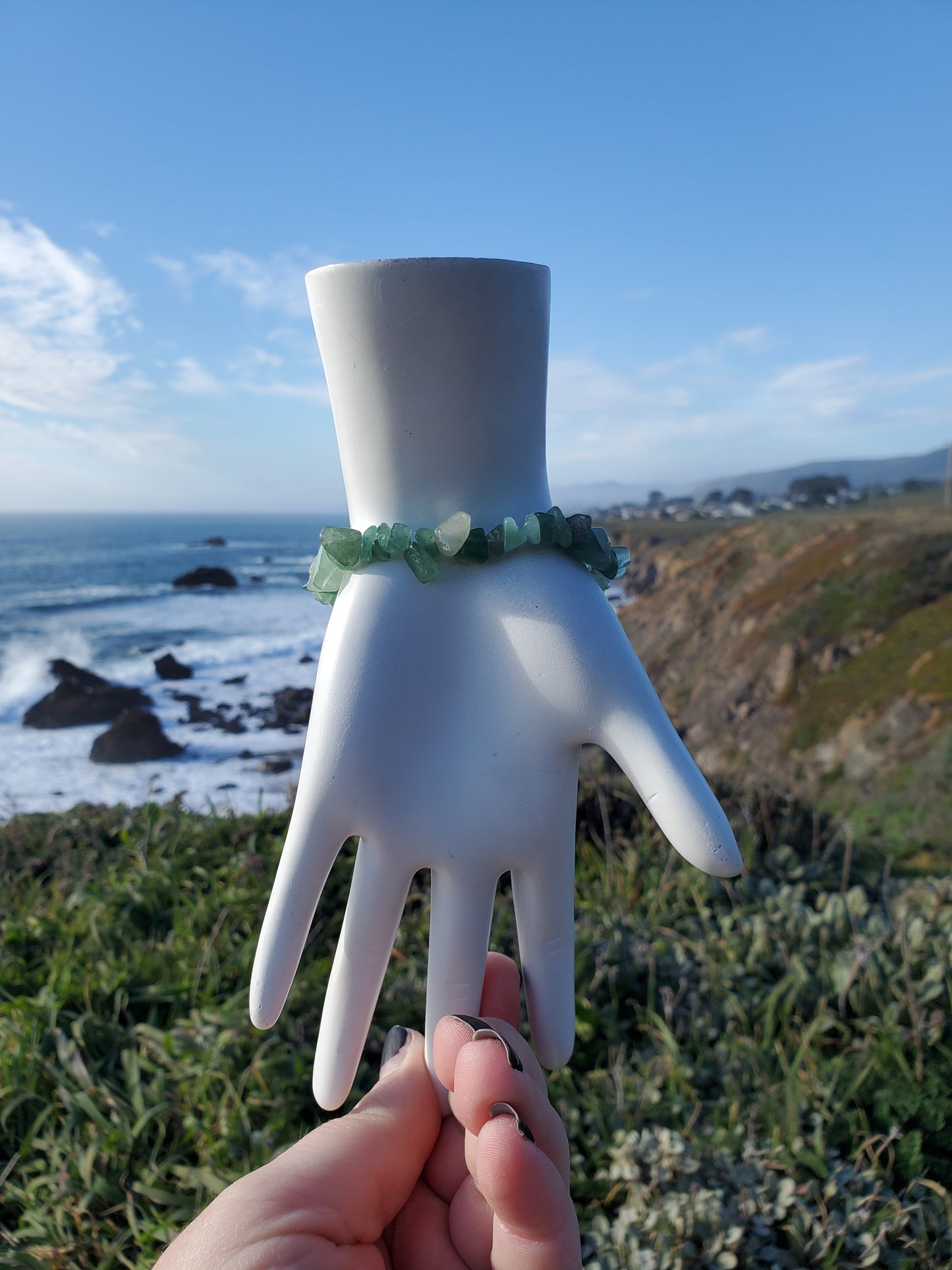 Green Aventurine Chip Bracelet