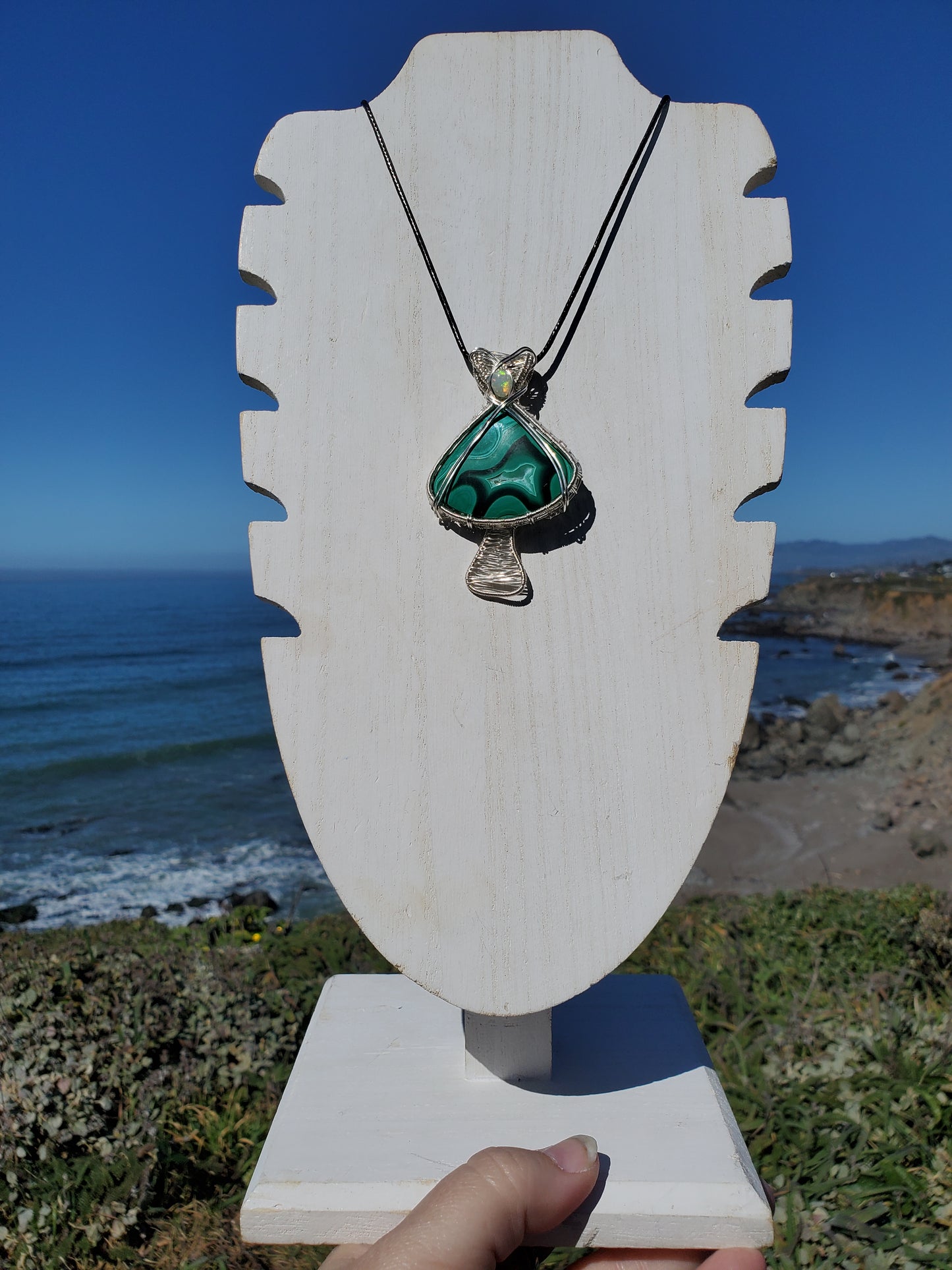 Malachite Mushroom Pendant