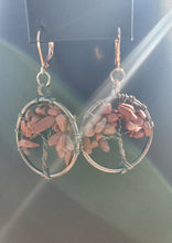 Load image into Gallery viewer, Copper Red Jasper Tree Earrings
