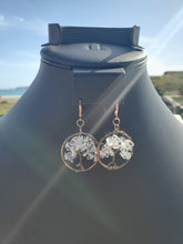 Load image into Gallery viewer, Copper Clear Quartz Tree Earrings
