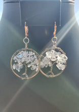 Load image into Gallery viewer, Copper Clear Quartz Tree Earrings
