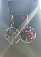 Load image into Gallery viewer, Copper Garnet Tree Earrings
