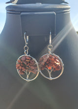Load image into Gallery viewer, Silver Red Jasper Tree Earrings
