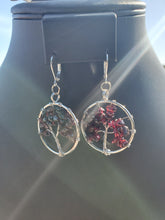 Load image into Gallery viewer, Silver Garnet Tree Earrings
