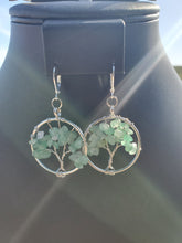 Load image into Gallery viewer, Silver Amazonite Tree Earrings
