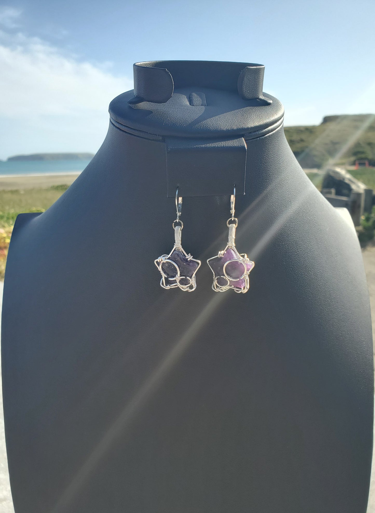 Lepidolite Star Earrings