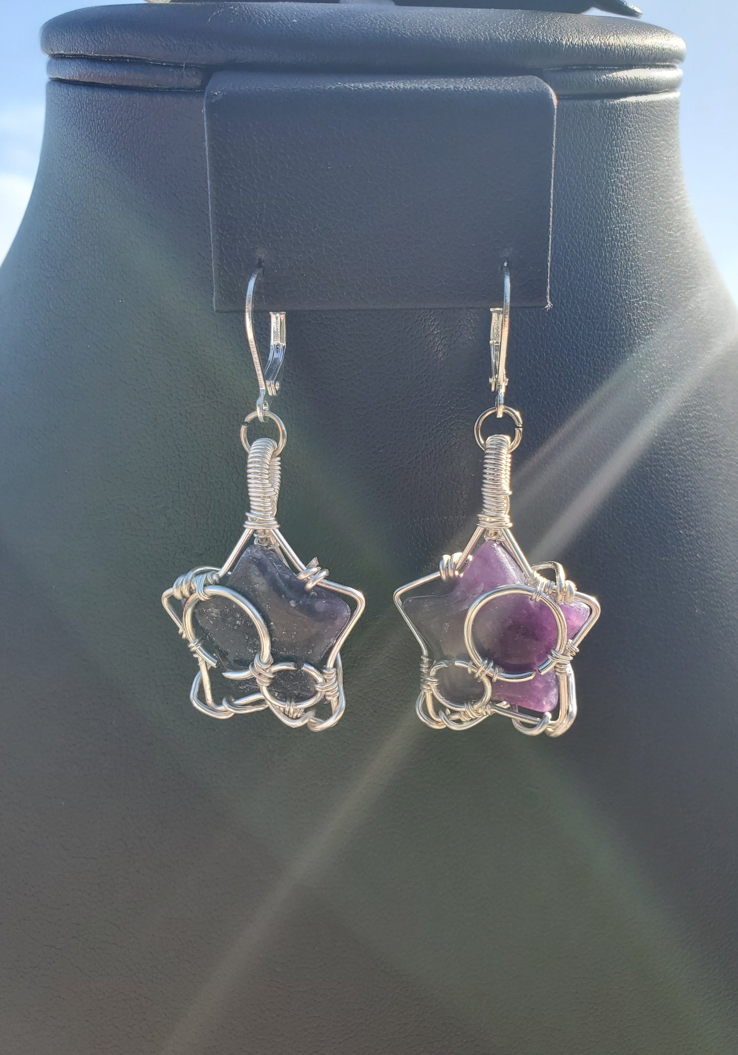 Lepidolite Star Earrings